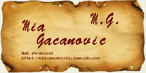 Mia Gačanović vizit kartica